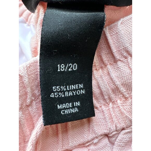 Elastic Waist Ruffled Hem Pink Shorts with Pockets Size 18/20 - Picture 7 of 10